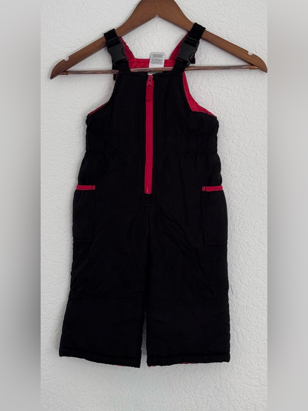 Carter's Black Overalls with Red Trim Snow Bibs